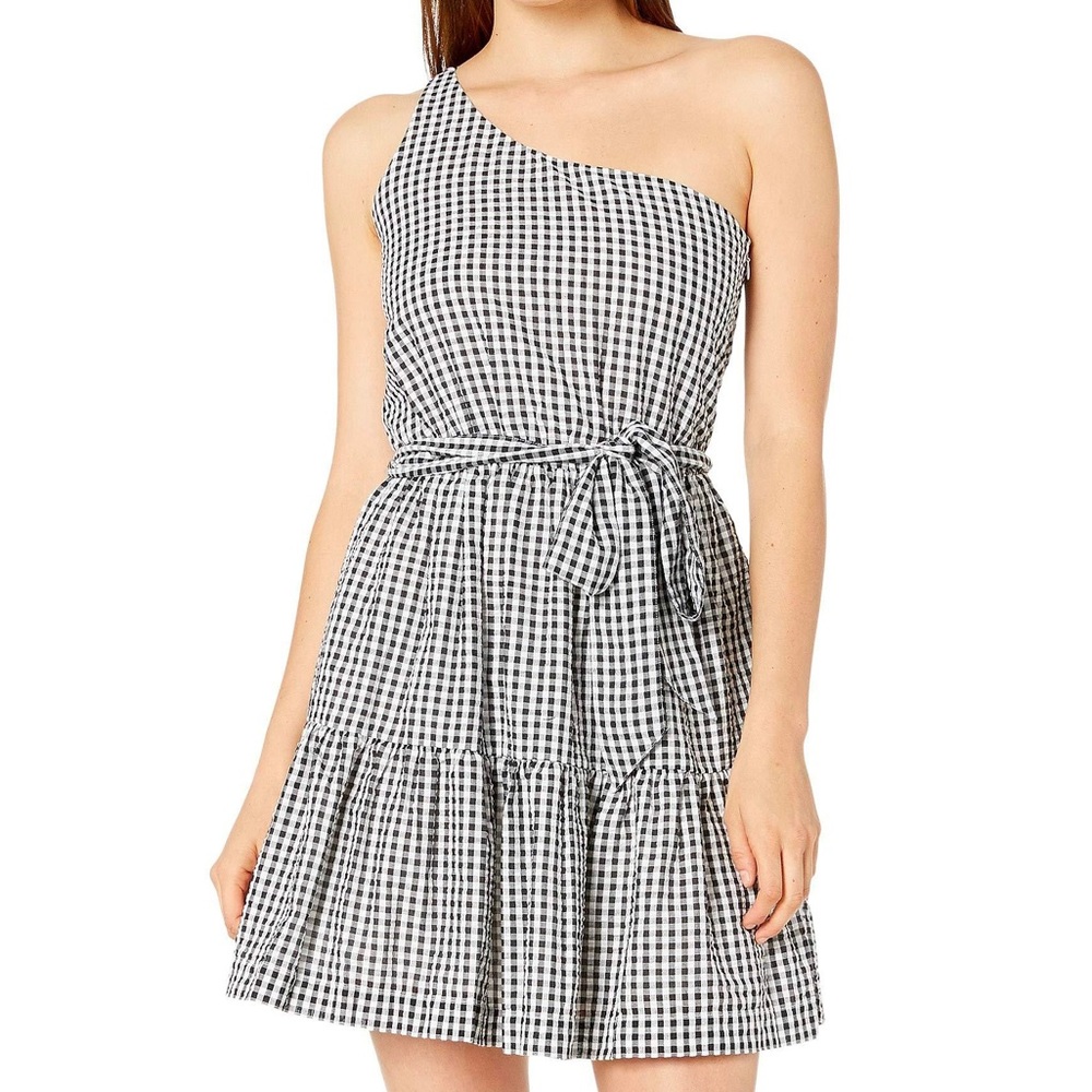 Vineyard Vines One Shoulder Gingham Dress Size 8